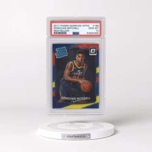 2017 Panini Donruss Optic #188 Donovan Mitchell - Red/Yellow (PSA 10 GEM MINT)