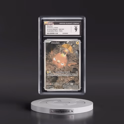 2024 Pokémon Ssp EN-Surging Sparks #202 Stunfisk - Illustration Rare (CGC 9 MINT)