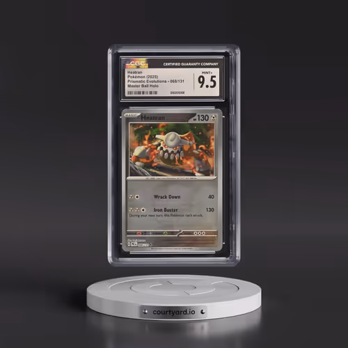2025 Pokémon Pre EN-Prismatic Evolutions #068 Heatran - Reverse Holo Master Ball (CGC 9.5 MINT+)