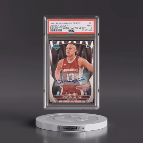 2022 Bowman Chrome University #81 Jordan Walsh - Prospect Autograph-Raywave Refractor (PSA 9 MINT)