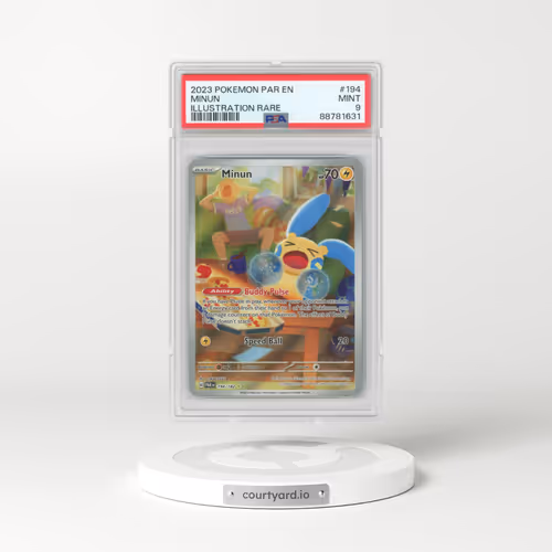 2023 Pokémon Par EN-Paradox Rift #194 Minun - Illustration Rare (PSA 9 MINT)