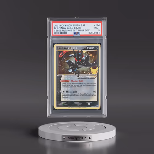 2021 Pokémon Swsh Black Star Promo #144 Greninja-Gold Star - Celebrations Elite Trainer Box (PSA 9 M