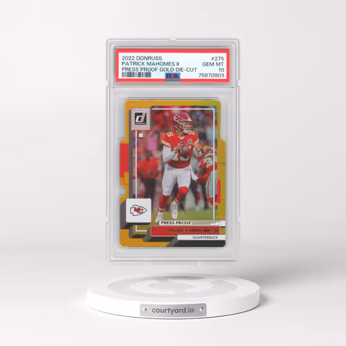 2022 Panini Donruss #275 Patrick Mahomes II - Press Proof Gold Die-Cut (PSA 10 GEM MINT)