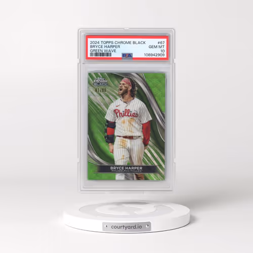 2024 Topps Chrome Black #67 Bryce Harper - Green Wave (PSA 10 GEM MINT)