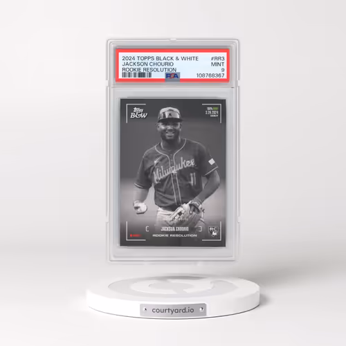 2024 Topps Black and White Rookie Resolution #RR3 Jackson Chourio (PSA 9 MINT)