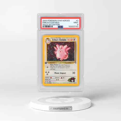 2000 Pokémon Gym Heroes #3 Erika's Clefable - 1st Edition Holo (PSA 9 MINT)