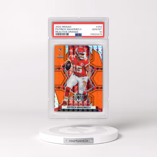 2022 Panini Mosaic #293 Patrick Mahomes II - Reactive Orange (PSA 10 GEM MINT)