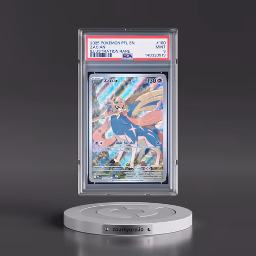 2025 Pokémon Pfl EN-Phantasmal Flames #100 Zacian - Illustration Rare (PSA 9 MINT)