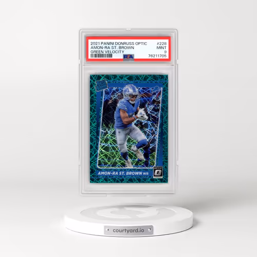 2021 Panini Donruss Optic #228 Amon-RA St. Brown - Green Velocity (PSA 9 MINT)
