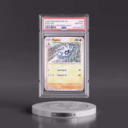 2025 Pokémon Pre EN-Prismatic Evolutions #048 Pupitar - Reverse Holo Poke Ball (PSA 10 GEM MINT)