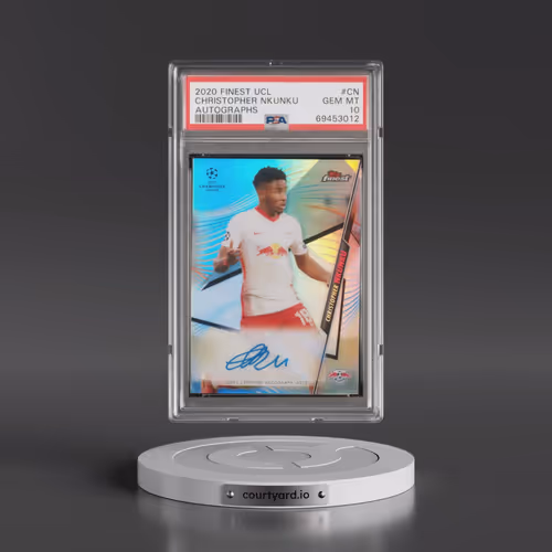 2020 Topps Finest UEFA Champions League Autographs #CN Christopher Nkunku (PSA 10 GEM MINT)