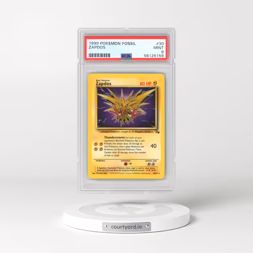 1999 Pokémon Fossil #30 Zapdos (PSA 9 MINT)