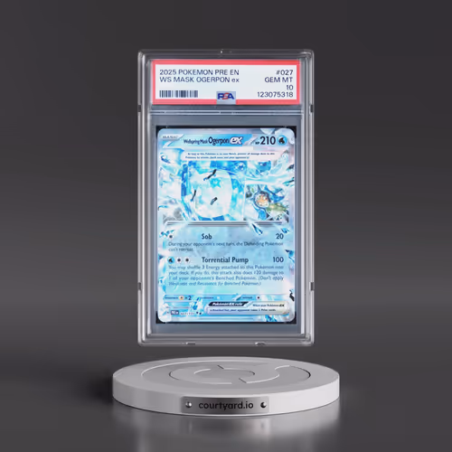 2025 Pokémon Pre EN-Prismatic Evolutions #027 Wellspring Mask Ogerpon EX - Holo (PSA 10 GEM MINT)