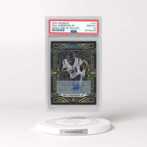 2023 Panini Obsidian #141 Will Anderson Jr. - Signature-Electric Etch Yellow (PSA 10 GEM MINT)