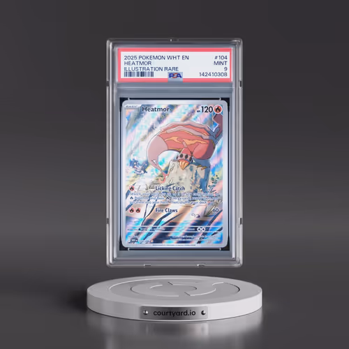 2025 Pokémon Wht EN-White Flare #104 Heatmor - Illustration Rare (PSA 9 MINT)