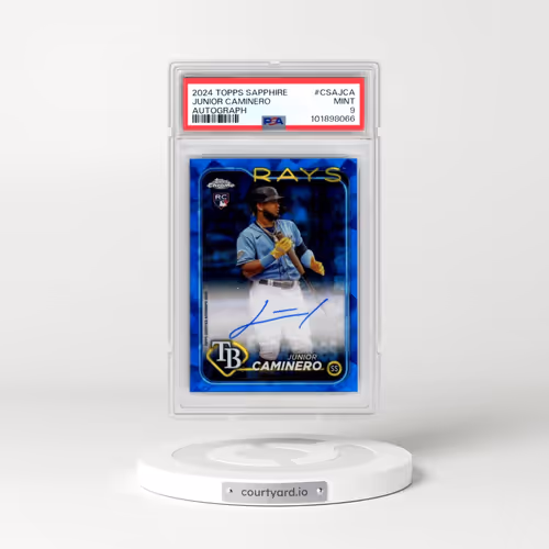 2024 Topps Chrome Sapphire Chrome Sapphire Autographs #CSAJCA Junior Caminero (PSA 9 MINT)