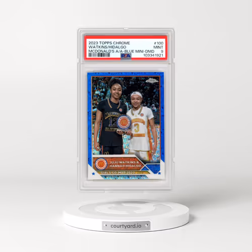 2023 Topps Chrome Mcdonald's All-American #100 Hannah Hidalgo/Juju Watkins - Blue Mini-Diamond (PSA 9 MINT)