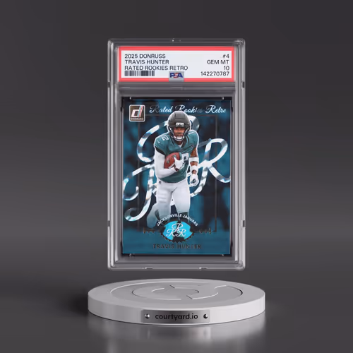 2025 Panini Donruss Rated Rookies Retro #4 Travis Hunter (PSA 10 GEM MINT)