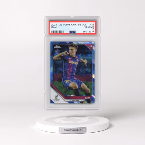 2021-2022 Topps Chrome Sapphire Edition UEFA Champions League #25 Gavi (PSA 10 GEM MINT)