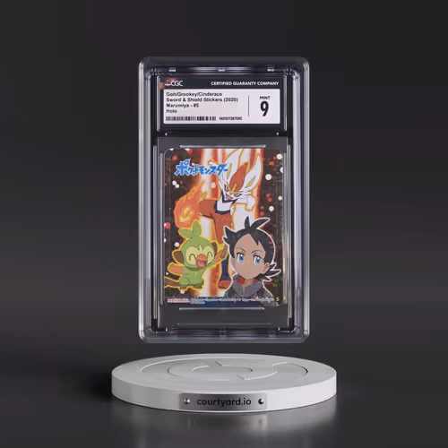 2020 Sword & Shield Stickers (Marumiya 2020) - Japanese #5 Goh/Grookey/Cinderace - Holo (CGC 9 MINT)