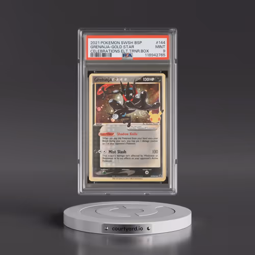 2021 Pokémon Swsh Black Star Promo #144 Greninja-Gold Star - Celebrations Elite Trainer Box (PSA 9 M