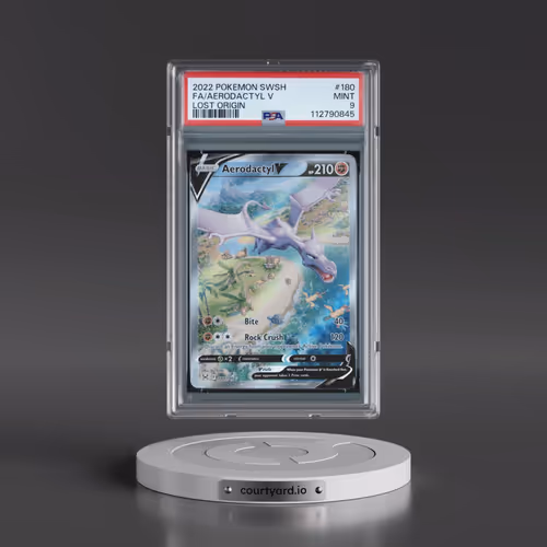 2022 Pokémon Sword & Shield Lost Origin #180 Aerodactyl V - Holo Full Art (PSA 9 MINT)