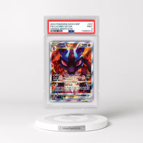 2023 Pokémon Swsh Black Star Promo #291 Lucario Vstar - Full Art Crown Zenith Elite Trainer Box (PSA
