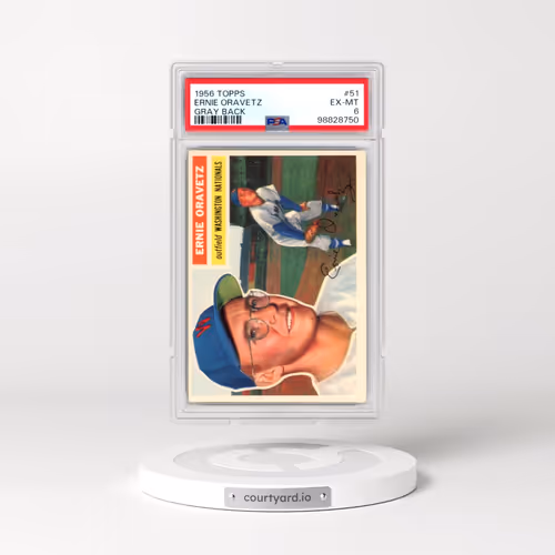 1956 Topps #51 Ernie Oravetz - Gray Back (PSA 6 EX-MT)