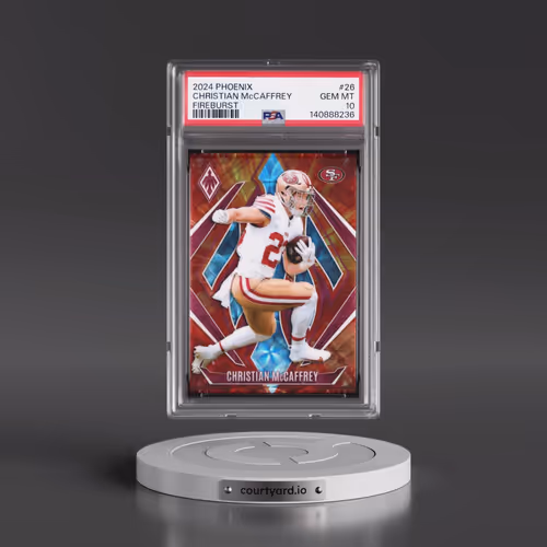 2024 Panini Phoenix #26 Christian McCaffrey - Fireburst (PSA 10 GEM MINT)