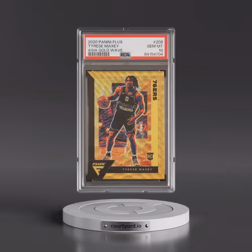 2020 Panini Flux #208 Tyrese Maxey - Asia Gold Wave (PSA 10 GEM MINT)