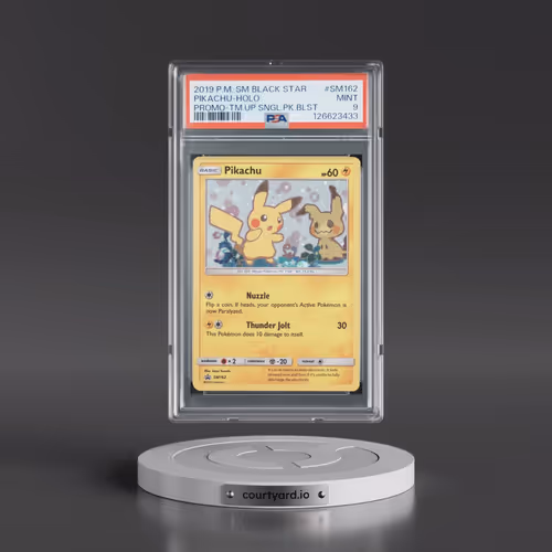 2019 Pokémon SM Black Star Promo #SM162 Pikachu - Holo Team Up Single Pack Blisters (PSA 9 MINT)