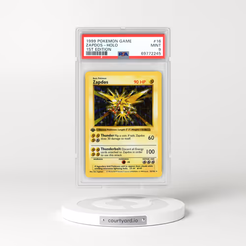 1999 Base Set #16 Zapdos - 1st Edition Shadowless Holo (PSA 9 MINT)