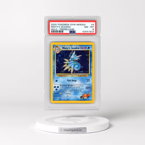 2000 Pokémon Gym Heroes #9 Misty's Seadra - Holo-Prerelease (PSA 8 NM-MT)