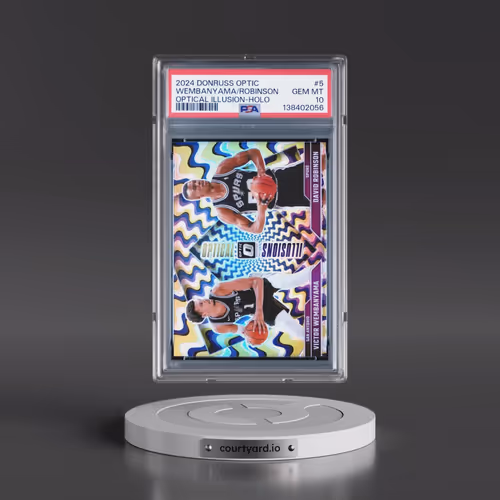 2024 Panini Donruss Optic Optical Illusions #5 David Robinson/Victor Wembanyama - Holo (PSA 10 GEM M
