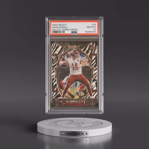 2022 Panini Select #76 Sam Howell - Die-Cut Zebra Prizm (PSA 10 GEM MINT)