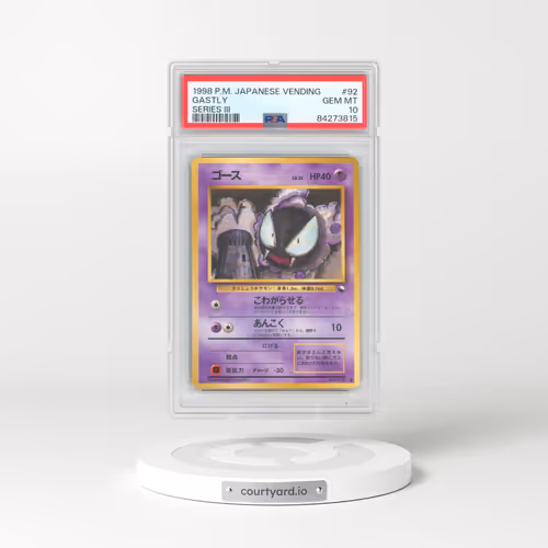 1998 Pokémon Vending #92 Gastly - Series III (PSA 10 GEM MINT)