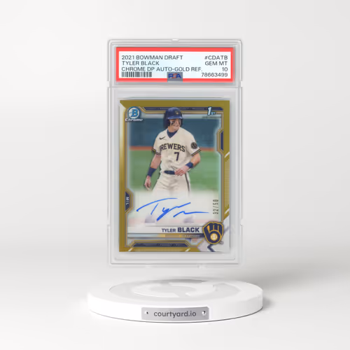 2021 Bowman Draft Chrome Draft Pick Autographs #CDATB Tyler Black - Gold Refractor (PSA 10 GEM MINT)