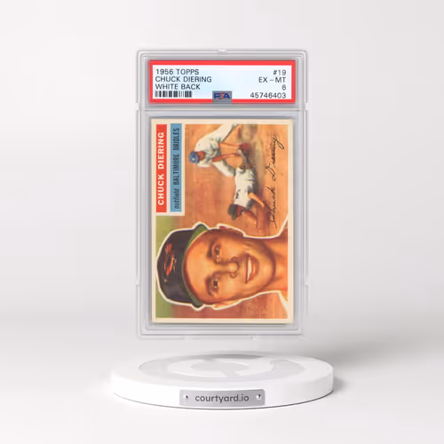 1956 Topps #19 Chuck Diering - White Back (PSA 6 EX-MT)