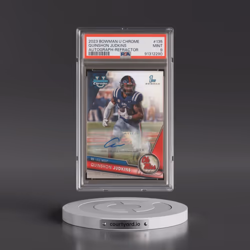 2023 Bowman University Chrome #135 Quinshon Judkins - Autograph-Refractor (PSA 9 MINT)