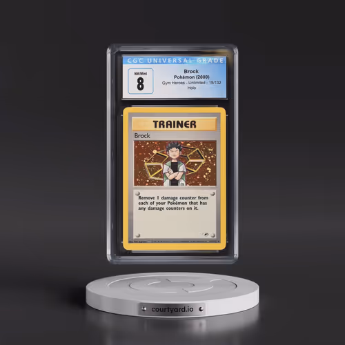 2000 Gym Heroes #15/132 Brock - Holo (CGC 8 NM-MT)