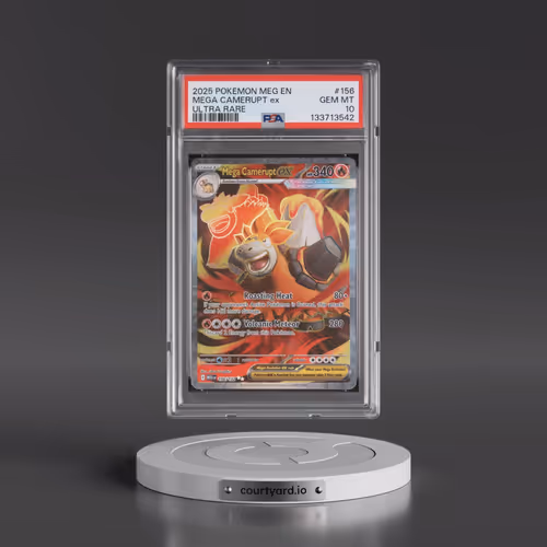 2025 Pokémon Meg EN-Mega Evolution #156 Mega Camerupt EX - Holo Ultra Rare (PSA 10 GEM MINT)