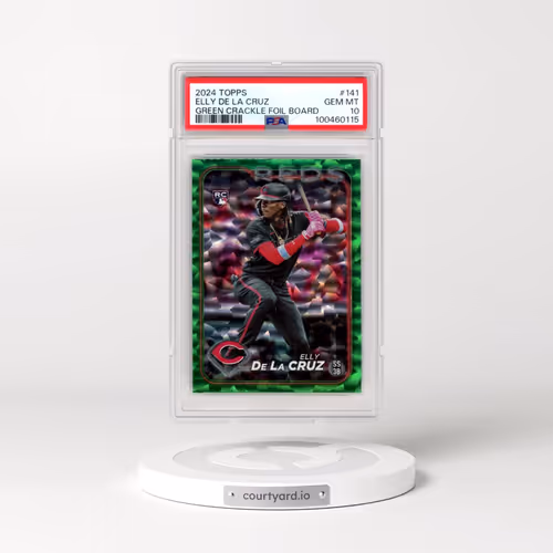 2024 Topps #141 Elly de La Cruz - Green Crackle Foil Board (PSA 10 GEM MINT)