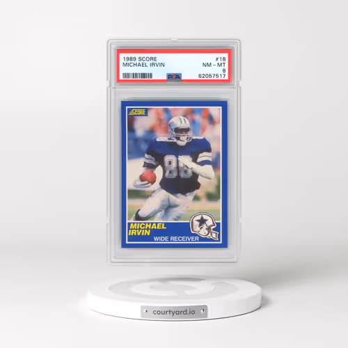 1989 Score #18 Michael Irvin (PSA 8 NM-MT)