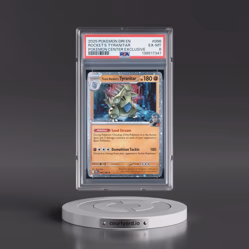 2025 Pokémon Dri EN-Destined Rivals #096 Team Rocket's Tyranitar - Pokemon Center Exclusive (PSA 6 E
