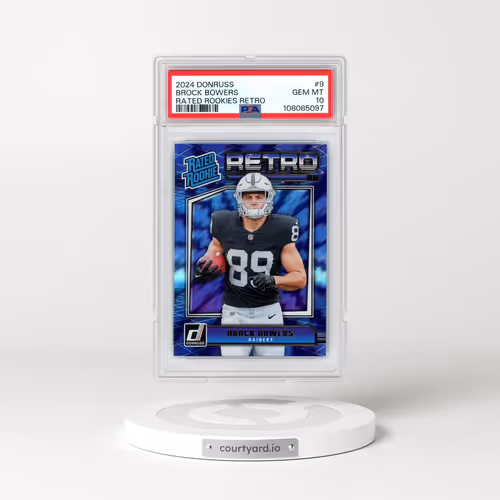 2024 Panini Donruss Rated Rookies Retro #9 Brock Bowers (PSA 10 GEM MINT)