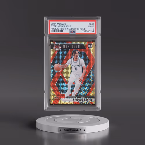 2024 Panini Mosaic #267 Stephon Castle - Fusion Red & Yellow Choice (PSA 9 MINT)