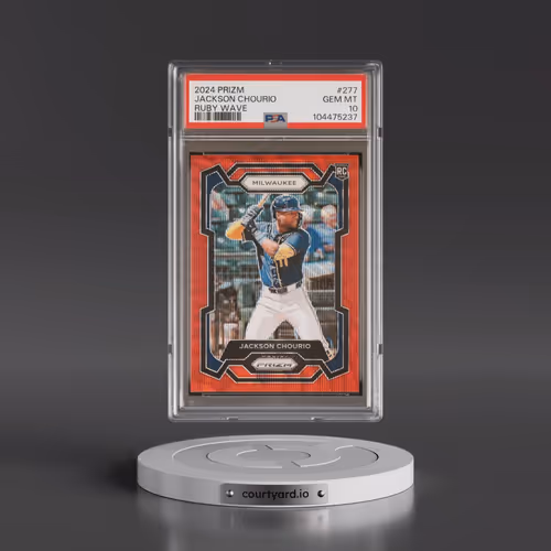 2024 Panini Prizm #277 Jackson Chourio - Ruby Wave (PSA 10 GEM MINT)
