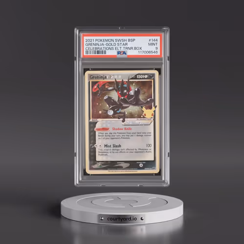 2021 Pokémon Swsh Black Star Promo #144 Greninja-Gold Star - Celebrations Elite Trainer Box (PSA 9 M