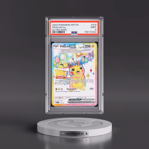 2024 Pokémon Ssp EN-Surging Sparks #219 Pikachu EX - Holo Ultra Rare (PSA 9 MINT)