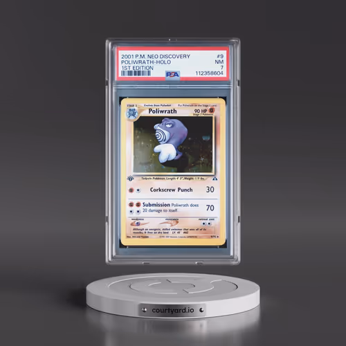2001 Pokémon Neo Discovery #9 Poliwrath - 1st Edition Holo (PSA 7 NM)